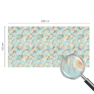 Öntapadós üvegfólia vitrázs mintával Trópusi minta