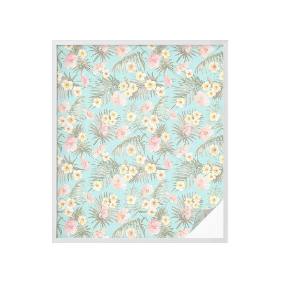 Öntapadós üvegfólia vitrázs mintával Trópusi minta