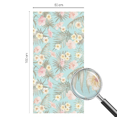 Öntapadós üvegfólia vitrázs mintával Trópusi minta