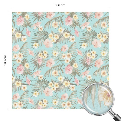 Öntapadós üvegfólia vitrázs mintával Trópusi minta