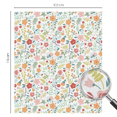 Öntapadós üvegfólia vitrázs mintával Virágminta