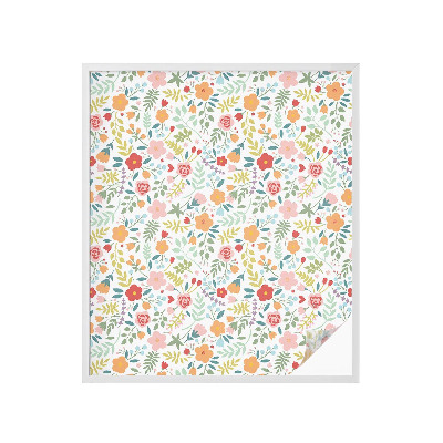 Öntapadós üvegfólia vitrázs mintával Virágminta