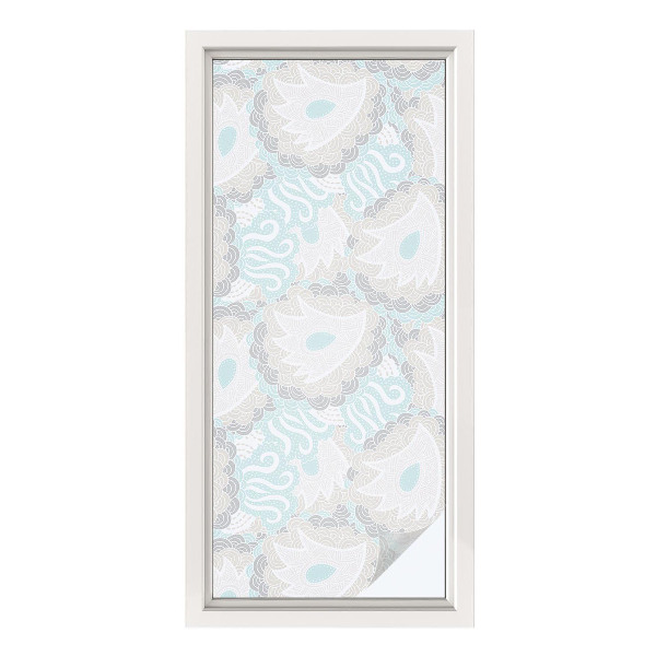 Öntapadós ablakfólia ólomüveg mintával Finom tollak