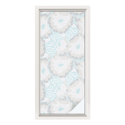 Öntapadós ablakfólia ólomüveg mintával Finom tollak