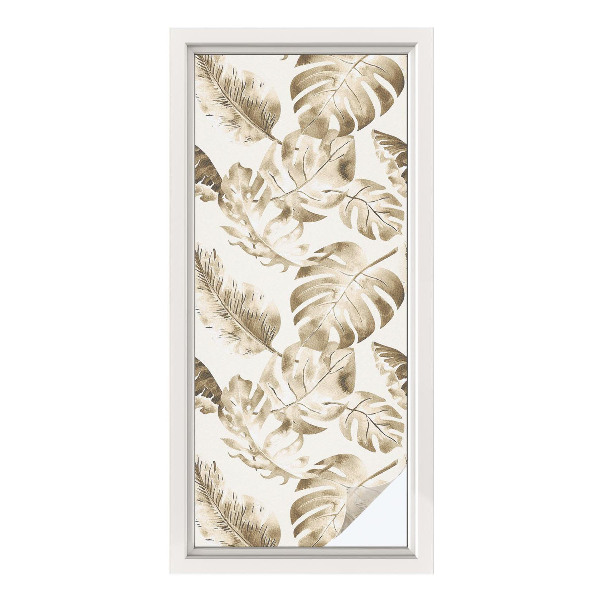 Öntapadós ablakfólia ólomüveg mintával Trópusi növények