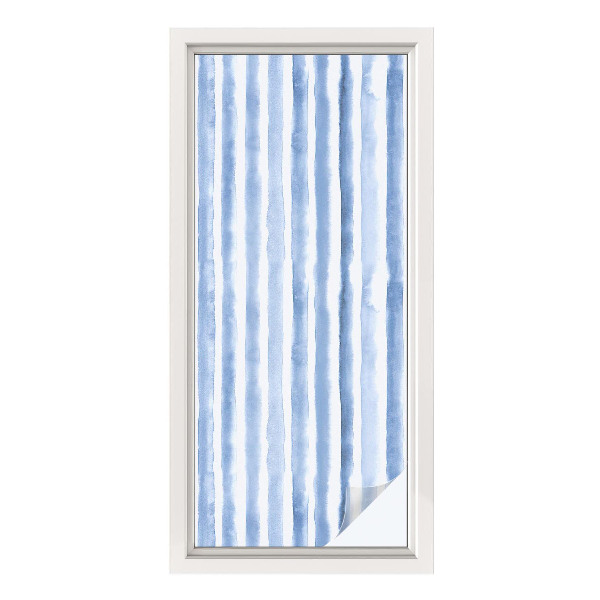 Öntapadós ablakfólia ólomüveg mintával Kék csíkok