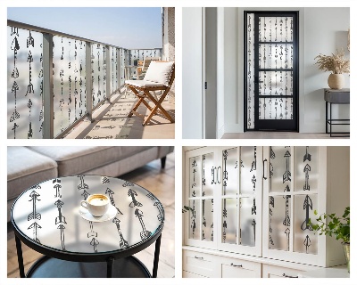 Dekoratív üvegfólia ablakra Geometriai nyilak