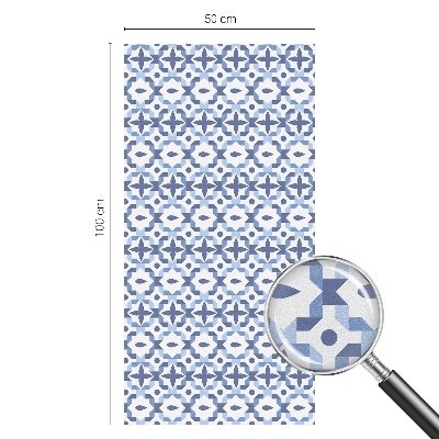 Öntapadós ablakfólia ólomüveg mintával Kék mozaik