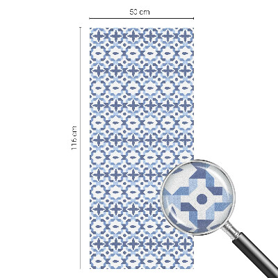Öntapadós ablakfólia ólomüveg mintával Kék mozaik