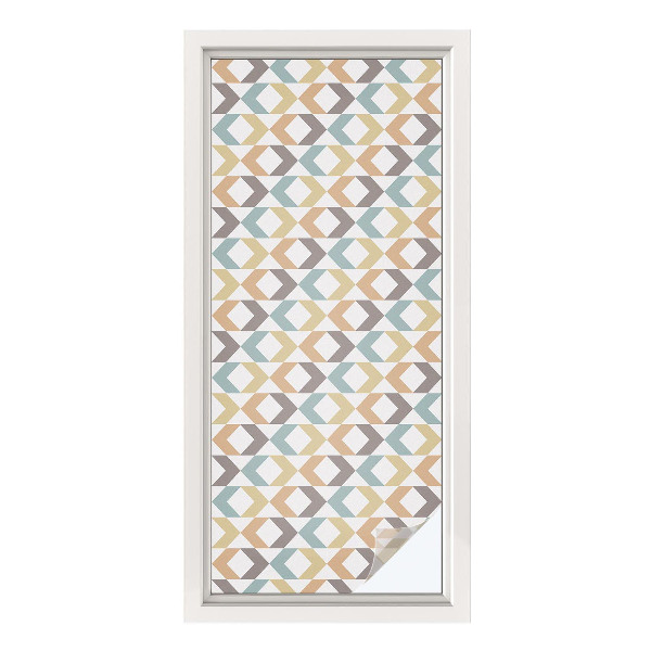 Öntapadós üvegfólia vitrázs mintával Geometriai rombuszok