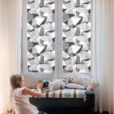 Öntapadós ablakfólia ólomüveg mintával Geometriai alakzatok