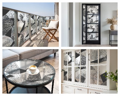 Öntapadós ablakfólia ólomüveg mintával Geometriai alakzatok