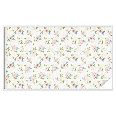 Öntapadós üvegfólia vitrázs mintával Virágminta