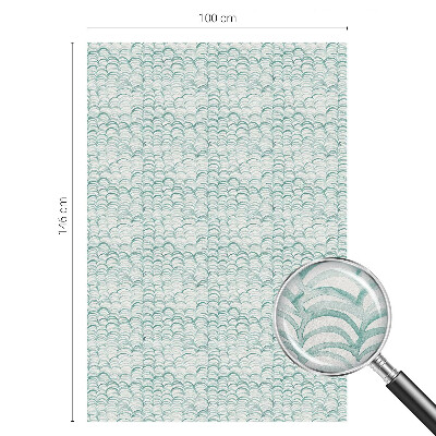 Öntapadós ablakfólia ólomüveg mintával Zöld hullám