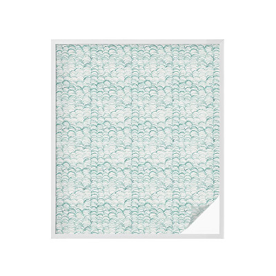 Öntapadós ablakfólia ólomüveg mintával Zöld hullám