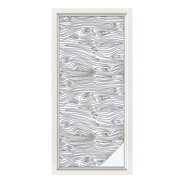 Öntapadós üvegfólia vitrázs mintával Fa vonalak