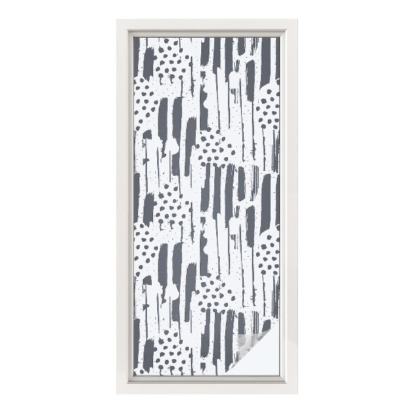 Öntapadós üvegfólia vitrázs mintával Csíkok és pöttyök