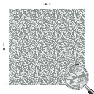 Öntapadós üvegfólia vitrázs mintával Leveles elegancia