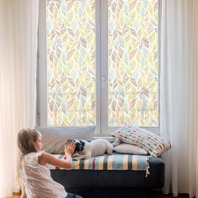 Öntapadós ablakfólia ólomüveg mintával Szivárvány tollak