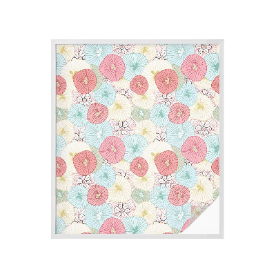 Dekoratív üvegfólia ablakra Pasztell virágok