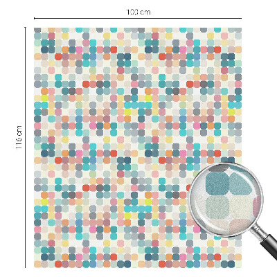 Öntapadós üvegfólia vitrázs mintával Színes négyzetek