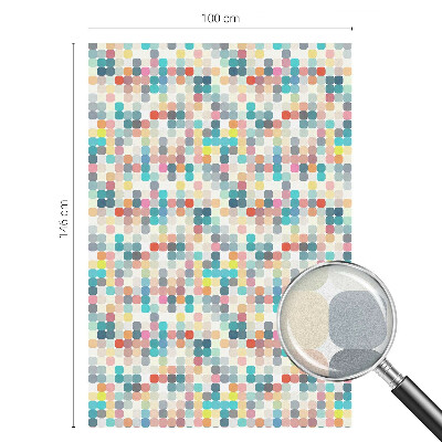 Öntapadós üvegfólia vitrázs mintával Színes négyzetek