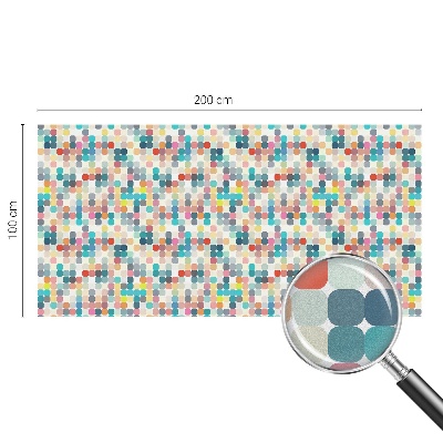 Öntapadós üvegfólia vitrázs mintával Színes négyzetek