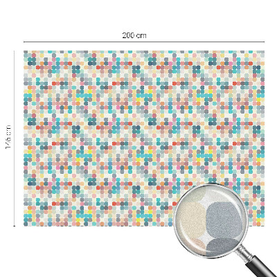 Öntapadós üvegfólia vitrázs mintával Színes négyzetek