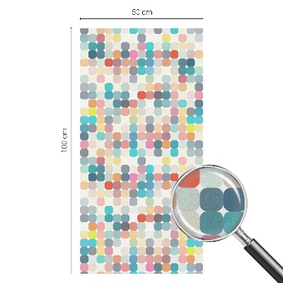 Öntapadós üvegfólia vitrázs mintával Színes négyzetek
