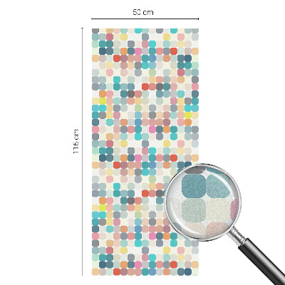 Öntapadós üvegfólia vitrázs mintával Színes négyzetek