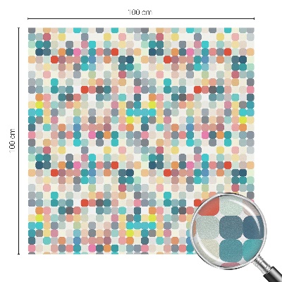 Öntapadós üvegfólia vitrázs mintával Színes négyzetek