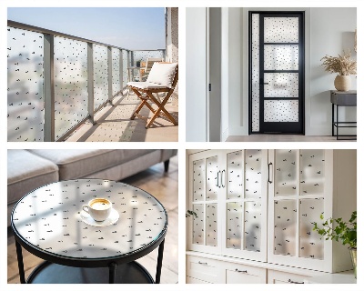 Öntapadós üvegfólia vitrázs mintával Geometriai háromszögek