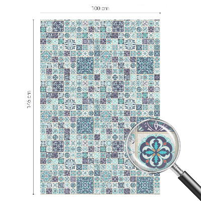 Öntapadós üvegfólia vitrázs mintával Virágos csempe