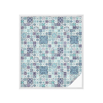 Öntapadós üvegfólia vitrázs mintával Virágos csempe