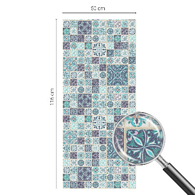 Öntapadós üvegfólia vitrázs mintával Virágos csempe