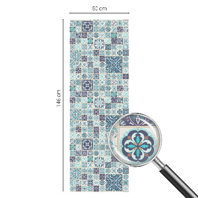 Öntapadós üvegfólia vitrázs mintával Virágos csempe