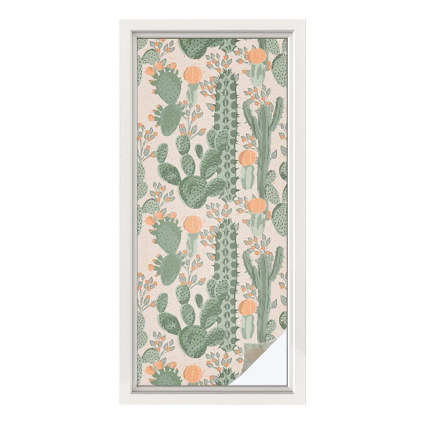 Dekoratív üvegfólia ablakra Zöld pozsgások