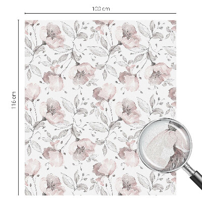 Öntapadós üvegfólia vitrázs mintával Rózsa levelek