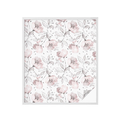 Öntapadós üvegfólia vitrázs mintával Rózsa levelek