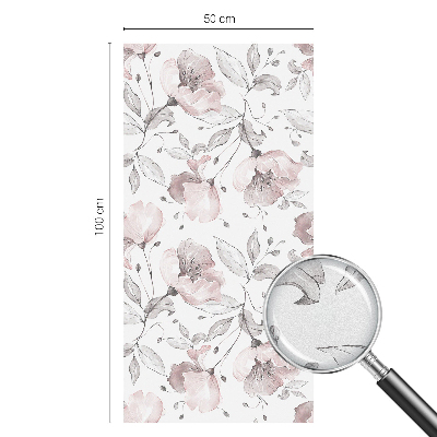 Öntapadós üvegfólia vitrázs mintával Rózsa levelek