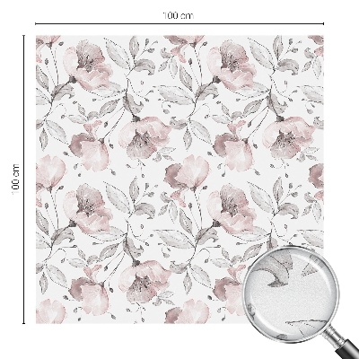 Öntapadós üvegfólia vitrázs mintával Rózsa levelek