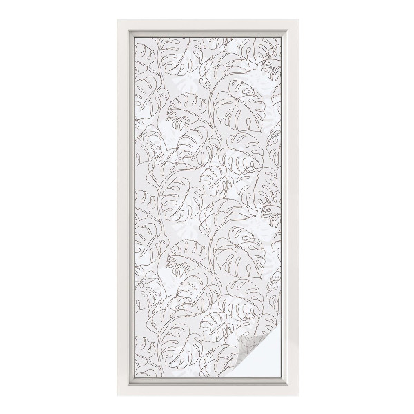 Öntapadós üvegfólia vitrázs mintával Növényi dísz