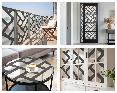 Öntapadós belátásgátló fólia Összefonódó téglalapok