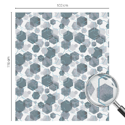 Öntapadós üvegfólia vitrázs mintával Geometriai hatszögek