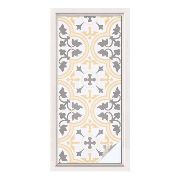 Öntapadós ablakfólia ólomüveg mintával Növényi minták