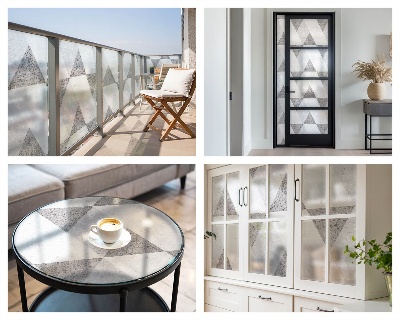 Dekoratív üvegfólia ablakra Szürke háromszögek