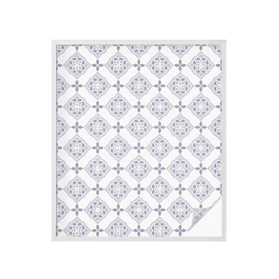 Színes mintás ablakfólia Virágos rombuszok