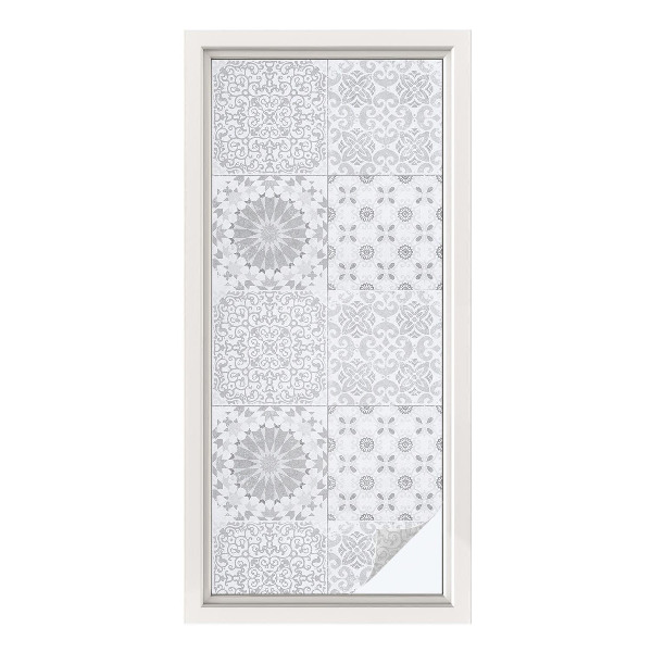 Öntapadós üvegfólia vitrázs mintával Klasszikus elegancia