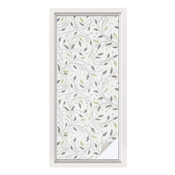 Öntapadós üvegfólia vitrázs mintával Hajtások levelei