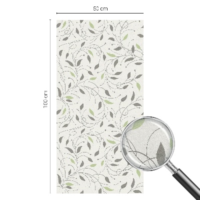 Öntapadós üvegfólia vitrázs mintával Hajtások levelei